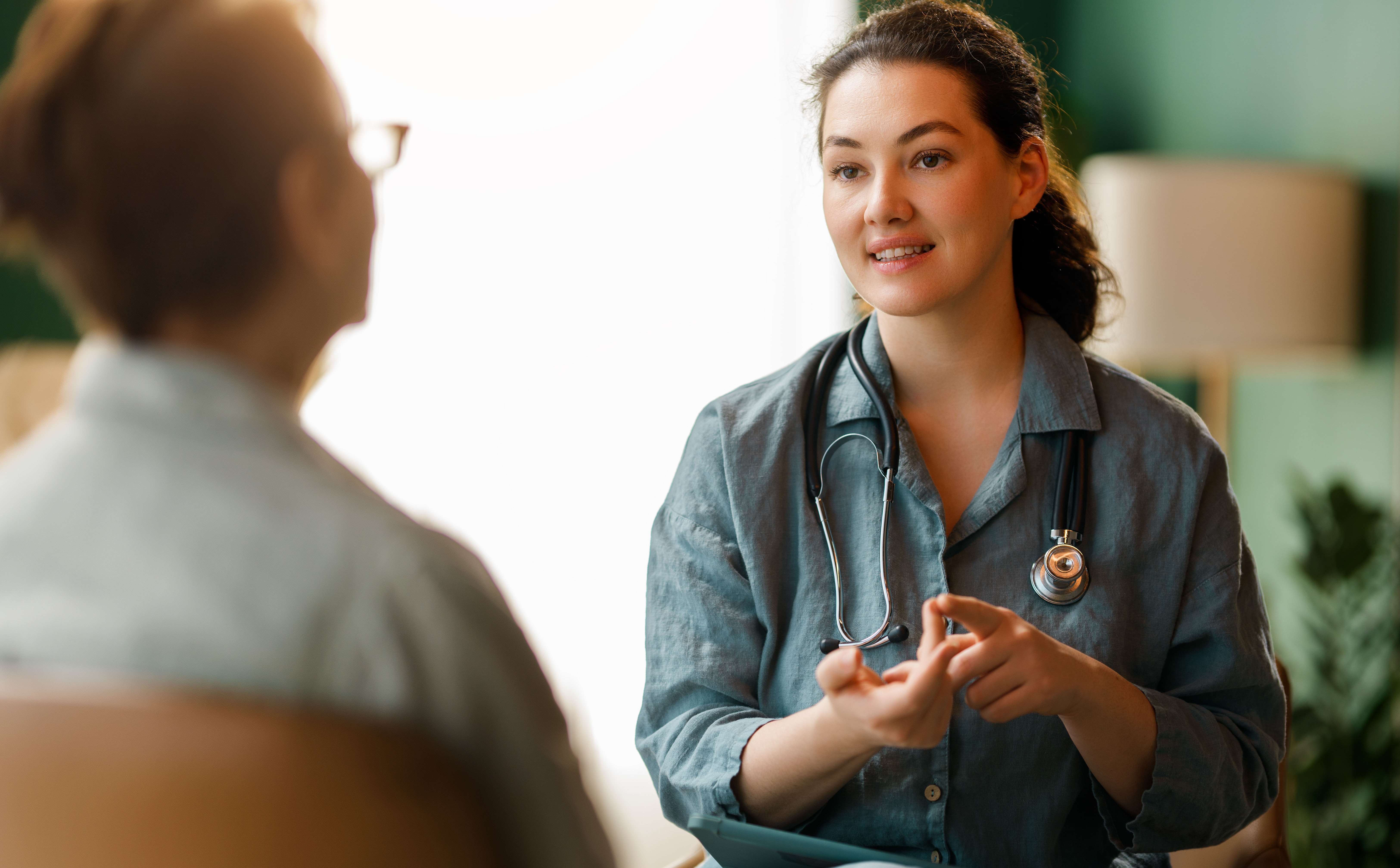 Health care provide speaking with mentor