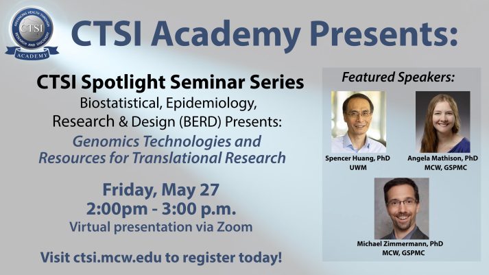 CTSI Academy Spotlight Seminar Series Continues May 27 @ Zoom