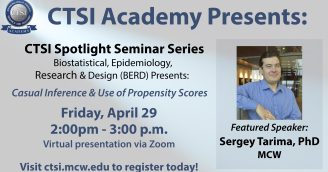 CTSI Academy Spotlight Seminar Series Continues April 29